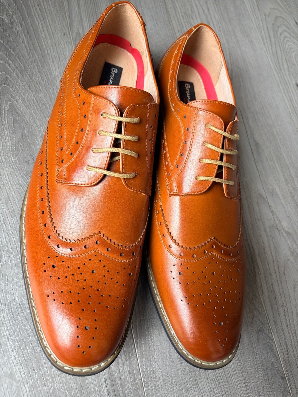 New! Bruno Marc Men's Prince Classic Oxford Shoes, Size 13, Luggage Colour. - Picture 7 of 9